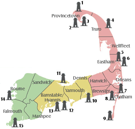 cape cod lighthouse map