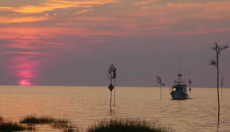 rock harbor sunset